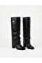 Women's Below-The-Knee Belt Buckle Pointed-Toe Short-Heeled Stylish Boots