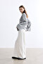 Gray V-Necklace Long Sweater with Belt - 5