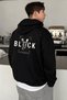 Men's 100% Cotton Black Xblackx Print Loose Fit Sweatshirt Hoodie