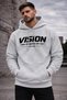 Men's 3 Thread Threaded Typographic Printed Oversize Hoodie – Hooded with Kangaroo Pocket