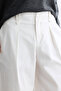 Ekru Double Bridged Gabardine Pants - 3