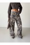 Trend Special Design High Waist Foldable Belt Detail Waist-Accentuating Camouflage Jeans Palazzo Jean Pants-High Rise Foldable Belt Detail Camouflage Jeans - 7