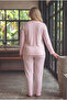 Reported Interlock Fabric Collar Buttoned Winter Plus Size Women's Pajama Set 2900 - 5