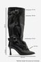 Marcella Black Belted Women's Thin Heeled Boots - 4