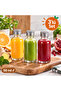 3 Pieces 50 ml Glass Ginger Shot Bottle – Mini Beverage Bottle with Silver Cap