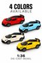 1:36 Scale Die-Cast Sports Car Toy for Kids Ages 3+ – Metal Model Car with Music Function, Detailed Racing Design, Rear Spoiler & Rolling Wheels – Assorted Colors - 3
