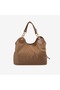 Liu Jo Women's Vegan Brown Monogram Logo Chain Handle Satchel Hand and Shoulder Bag Af6024