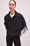 Tasseled Suede Short Jacket