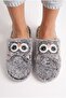 Women's Owl Figured Plush House Slippers Closed Toe Open Heel Plush Insole Winter Comfortable Slippers - 5