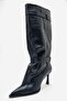 Marcella Navy Blue Belted Women's Thin Heeled Boots - 7