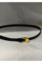 Black&Gold Pros Belt (1.30 cm Leather, 2.80 cm Buckle Width) - 2