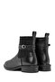 Women's Black Zippered Buckle Boots Wf250012Sv - 6