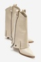 Lola Cream Zippered Pointed Toe Women's Heeled Boots
