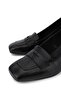 Women's Genuine Leather Black Heeled Shoes - 3
