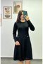 Front Accessory Button Detailed Waist-Slit Dress - 2
