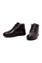Men's Brown Zippered Leather Boots Wm832003Dv - 4