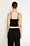 Urbania Women's Soft and Flexible Fabric Strappy Drawstring Black Tank Top - 6