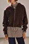 Hooded Basic Zippered Sweatshirt - 3