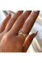 Women's Gold Color Adjustable Stone Spiral Ring