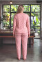 Reported Interlock Fabric Collar Buttoned Winter Plus Size Women's Pajama Set 2900 - 5