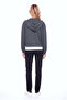 Women's Regular Fit Stone Patterned Hooded Long Sleeve Anthracite Sweatshirt - 3