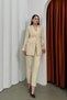 Women's Two-Piece Set Stone Detailed Straight-Leg Blazer Jacket Trousers Set - 3