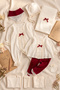 Lace Detailed 100% Cotton Premium Quality Stylish 10 Piece Baby Girl Hospital Outfit Ecru & Claret Red