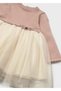 Baby Girl Pink Knitwear Tulle Dress - 3