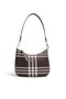 Coffee - Brown Striped Plaid Women's Shoulder Bag Sp1259