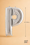 Silver Foil Balloon Letter P 40 Inch 102 Cm, Helium Compatible Silver Color Large Size Letter Balloon - 2