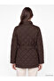Alita City Lcw Modest Brown Belted Quilted Women's Puffer Coat - 4
