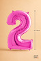 Pink Foil Balloon Number 2 16 Inch 40 Cm, 2 Year Old Balloon, Birthday Party Decoration - 2