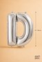 Silver Foil Balloon Letter D 16 Inches 40 Cm, Silver Color Name and Birthday Party Decoration - 2