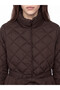 Alita City Lcw Modest Brown Belted Quilted Women's Puffer Coat - 3