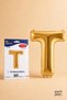 Gold Foil Balloon Letter t 16 Inch 40 Cm, Gold Color Name and Birthday Party Decoration