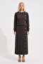 704 Side Button Detailed Knitwear Skirt Suit Smoked - 4