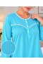 100% Cotton Long Sleeve Waffle (Breathable) Fabric Plus Size Winter Women's Nightgown - 3