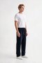 3 Threaded Ribbed Navy Blue Sweatpants with Elastic Waist - 3