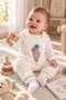 Baby Girl Ice Cream Detailed Pom-Pom Knitwear Salopet Jumpsuit Long Sleeve Bodysuit 2-Piece Set 3-6-9-12 Months - 3