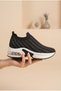 Women's Knitwear Sock Sneaker Air Cushioned Thick Sole Laceless Comfortable Walking and Sports Shoes Stoned Daily Sneaker - 3