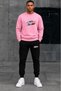 Unisex Cotton Winter Sweatshirt Two-Thread Seasonal Sweatpants Set Simsek Paris Print