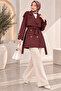 Women's Lined Belted Pocketed Double-Breasted Short Trench Coat - 5