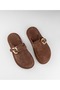 Women's Loni Genuine Suede Brown Sabo Slippers - 4