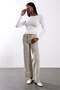 Washable Gray Folded-Cuff Jeans 02110 - 3