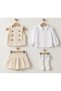 Girl's 4-Piece Shorts, Skirt, Vest, Shirt and Bow Socks Set - 4