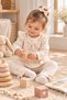 Baby girl bow patterned ruffled ribbed 2-piece top and bottom set 3-6-9-12 months old - 3