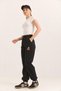 Teddy Bear Printed Two-Strap Sweatpants with Pockets and Elastic Waist, Black - 3