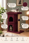 P3 Cat Scratching Tower Double Cat House Nest Cat-Friendly Fabric Spacious