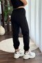 Women's Elastic Waist/Cut-On Waist 3 Thread Sweatpants Black - 2