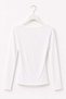 Women's Crew Neck Side Gathered Long Sleeve Blouse White